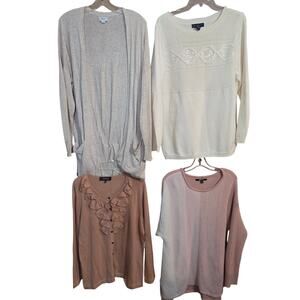 Women's XL 16 18 Sweaters Cardigans Pullovers Vests Wholesale Bulk Lot of 4